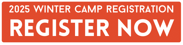 Red banner with white text reads: "2025 Winter Camp Registration. Register Now." Sign up early for our popular Winter Camps!.